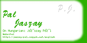 pal jaszay business card